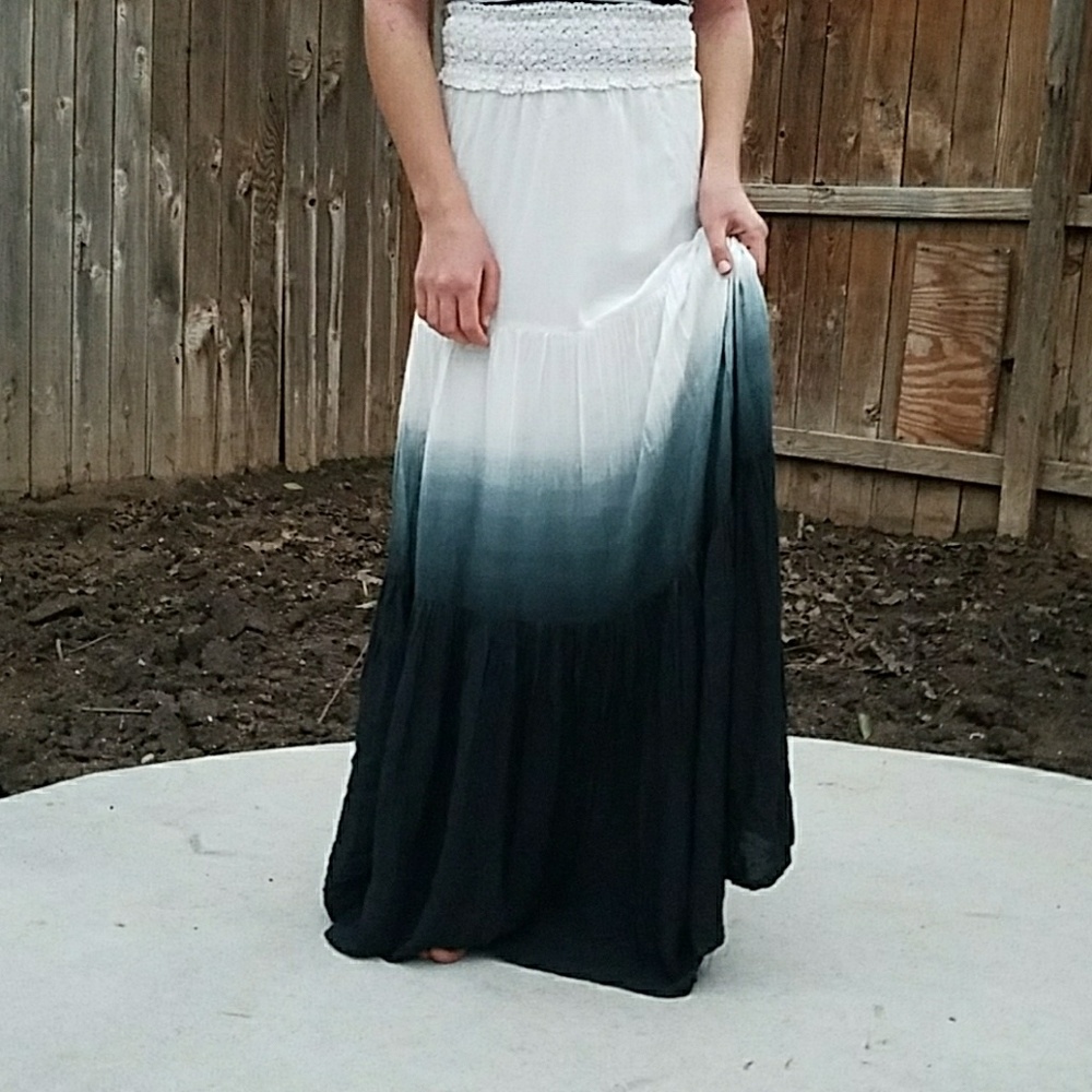 ombre maxi skirt